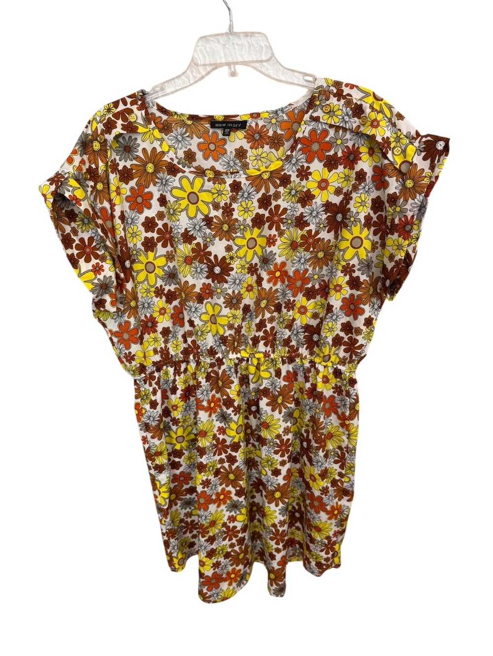 1054 New Glory 2X (23" PTP runs small) Floral Print Dress A0001054 - Picture 3 of 6